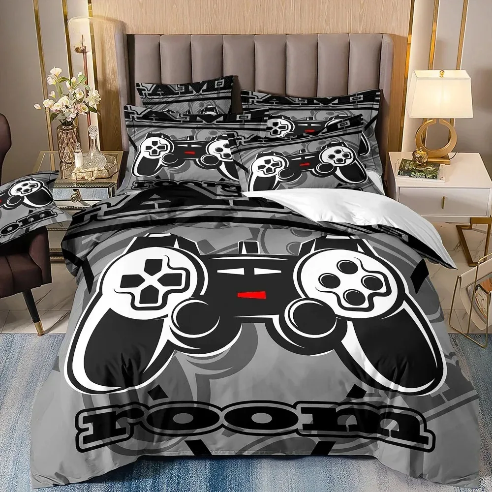 Gamer Bedding Sets For Boy Kid Gaming Duvet Cover Set Queen Video Games Comforter Cover,Playstation Designs Bed Set For Teen Men
