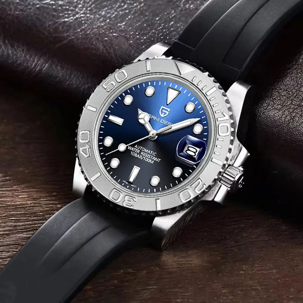 PAGANI DESIGN Nieuwe Automatische Herenhorloge Saffierglas 40mm Mechanisch Horloge Roestvrij Staal 100M Waterdicht Klok Horloge Mannen gift