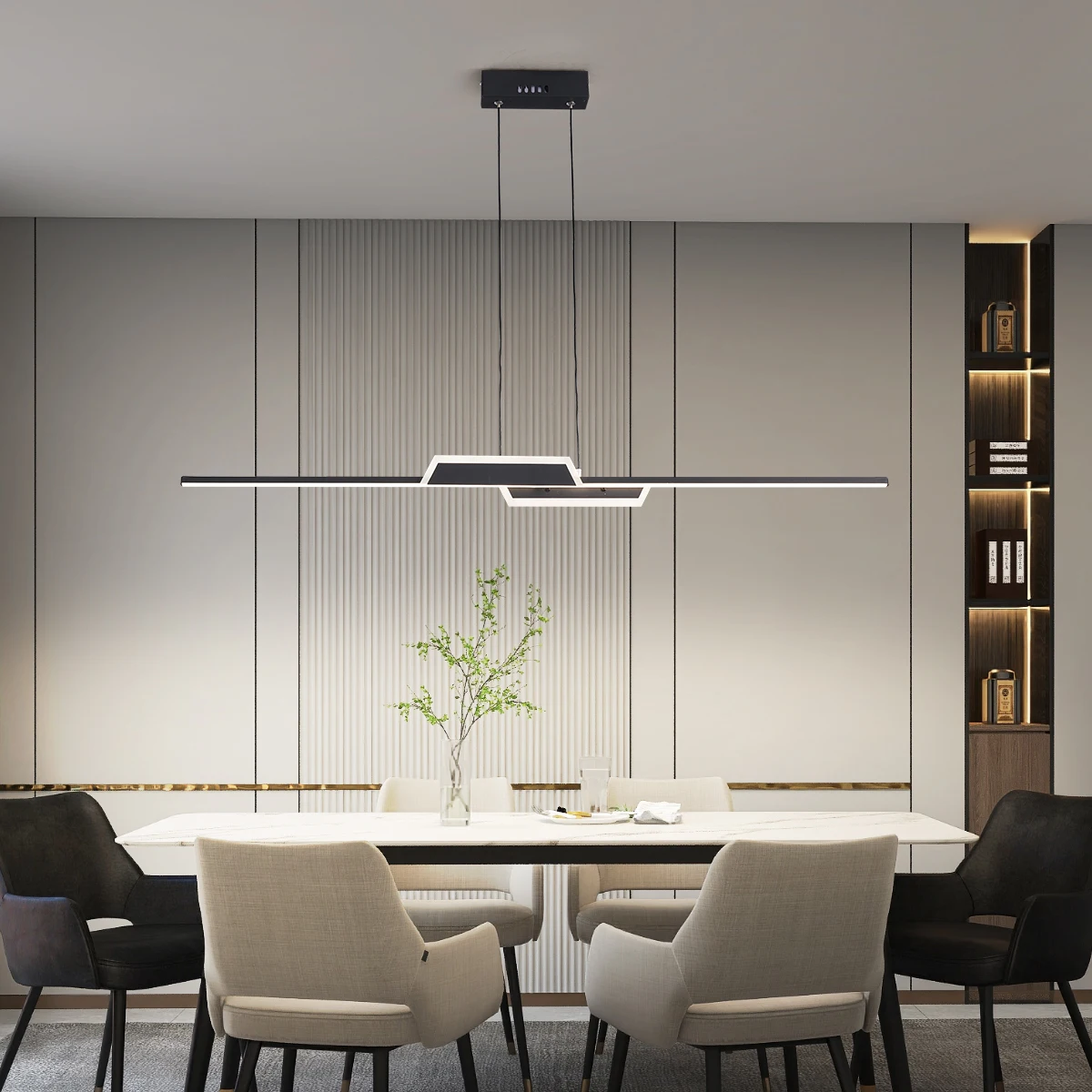 

NEO Gleam Modern Led Pendant Light Linear Hanging Lamp For Home Dining Room Kitchen Black Deco suspension Pendant Lamp Fixture