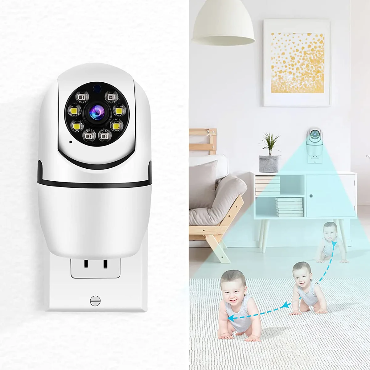 2MP 1080P P2P  Wireless PTZ IP Dome Camera Full Color AI Humanoid Detection Auto Tracking  Security CCTV Baby Monitor