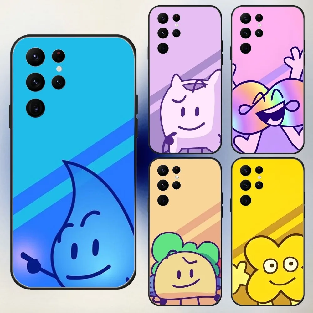 

Bfdi Battle For Dream Island Phone Case For Samsung S24,23,22,30,21,10,9,Ultra,Plus,Lite,FE,5G Black Soft Case