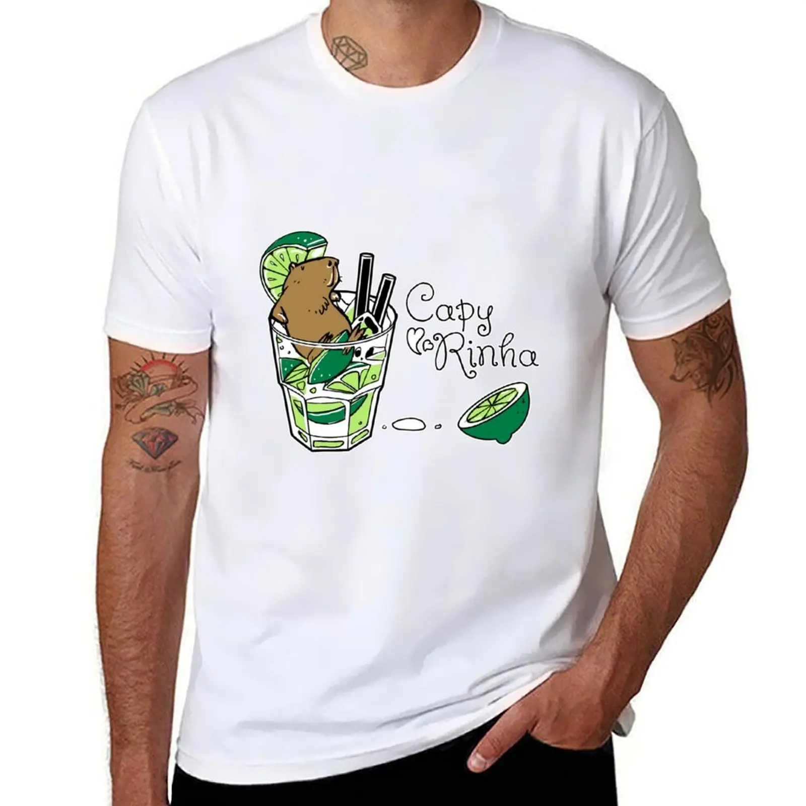 Cabybara + Caipirinha = Capyrinha T-Shirt t shirts for man pack white anime t shirts for man T-Shirt