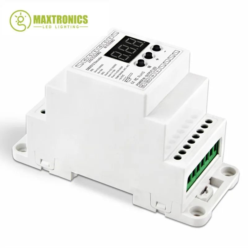 

BC-831-DIN DC12V 24V DIN Rail 10A*1CH Constant voltage CV PWM DMX512 1990 1 channel LED Decoder for led strip light tape ribbon