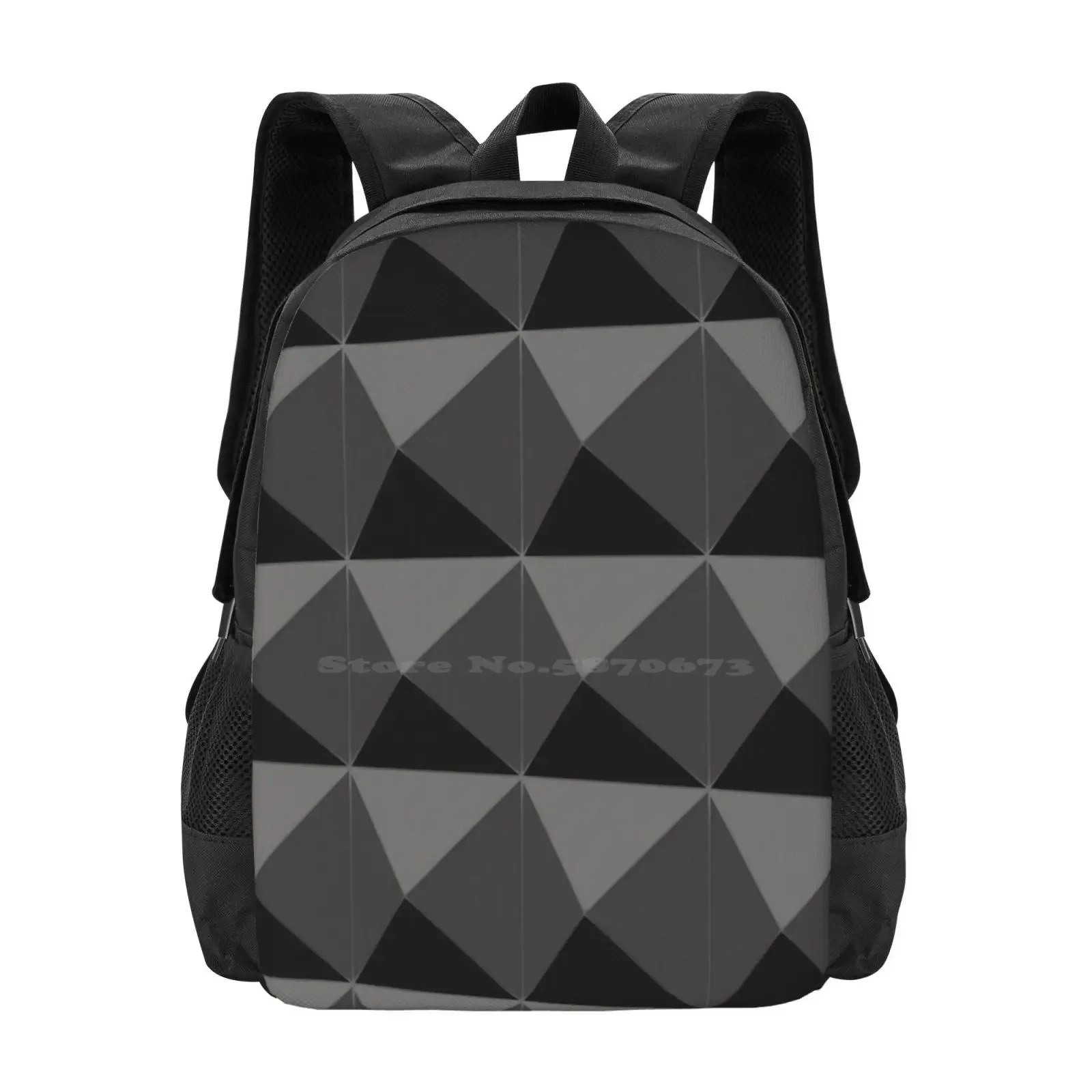 

Soundproof Hot Sale Schoolbag Backpack Fashion Bags Soundproof Black Grey Triangle Pyramid Shape Glennbo