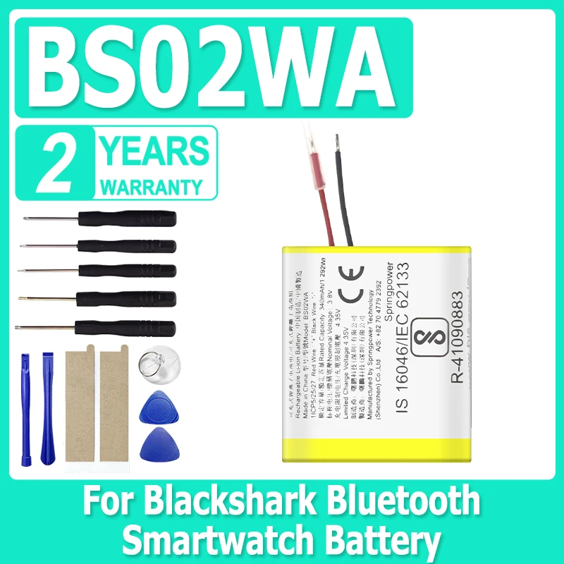 

New High Quality Battery 340mAh BS02WA For Mi Blackshark Bluetooth Smartwatch Battery + Free Tools