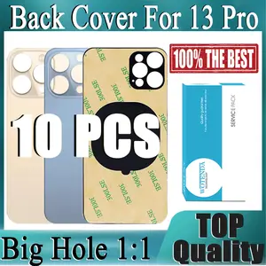 Bilashmart 10 2 in 1 Big Hole Rear Battery Back Door Glass iPhone 13 Pro Back Cover Glass iPhone 13 Replacement Part