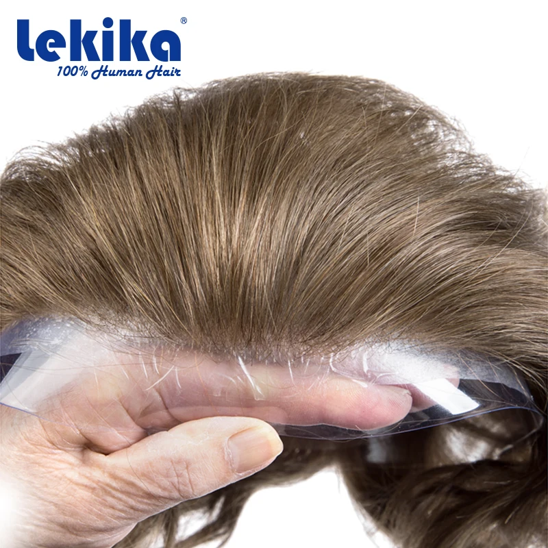

Male Hair Prosthesis 0.02-0.03mm Skin 90 Density Hair Toupee Men Ultra Thin Base Comfortable Wigs For Men Ralastic Hair System