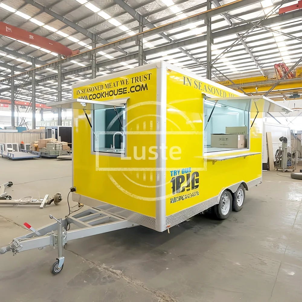 مقطورة الطعام عربة الغذاء المتنقلة قافلة شاحنة همبرغر شكل مصنع الأعمال المتنقلة مخصصة مطعم السيارات