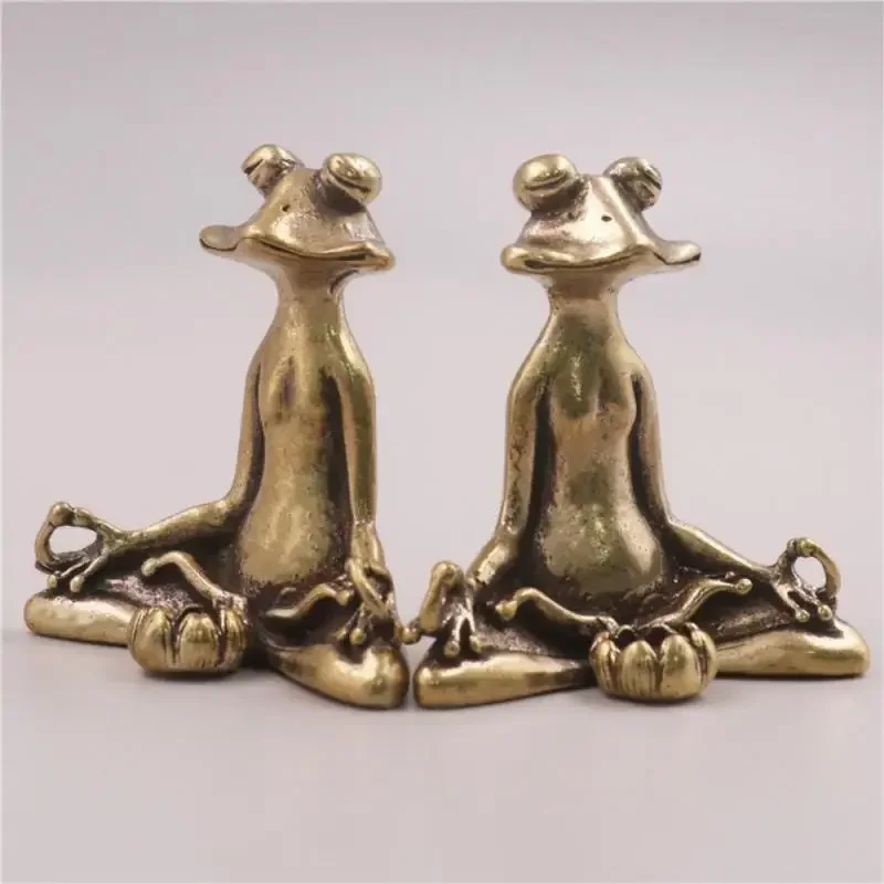 Garden Bronze Zen Frog Decoration Decorative Zen Frog Figures Decorative Garden Vintage Ornament Garden Stake Figure