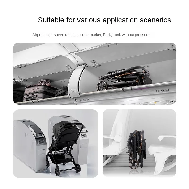 Trolley Towing Stroller Two-way Push Lightweight One-touch Folding High Landscape Newborn Stroller Four-wheel Shock Absorption