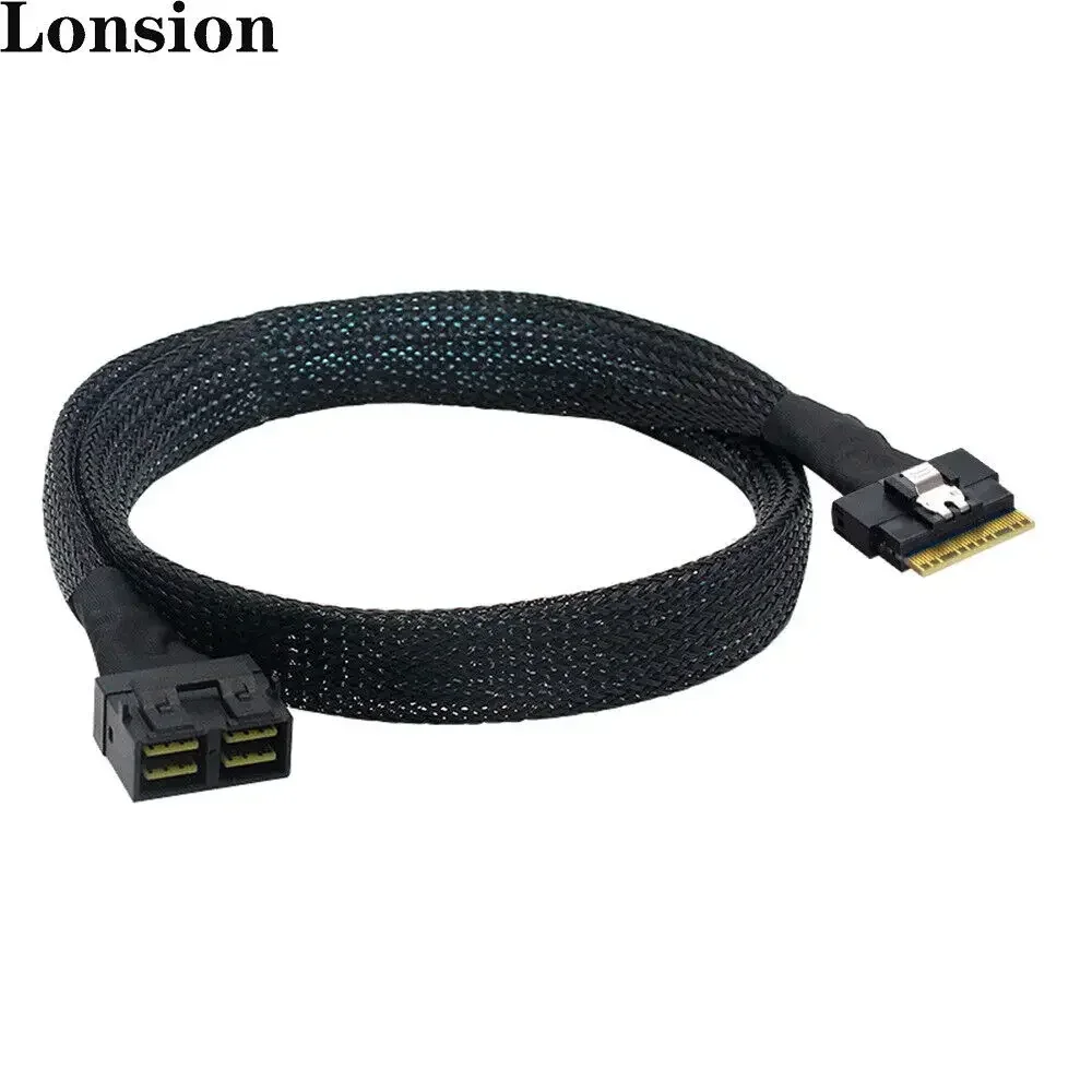 

MINI SlimSAS SFF-8654 8i 4.0 to 2Ports SAS SFF-8643 Server Connection Cable