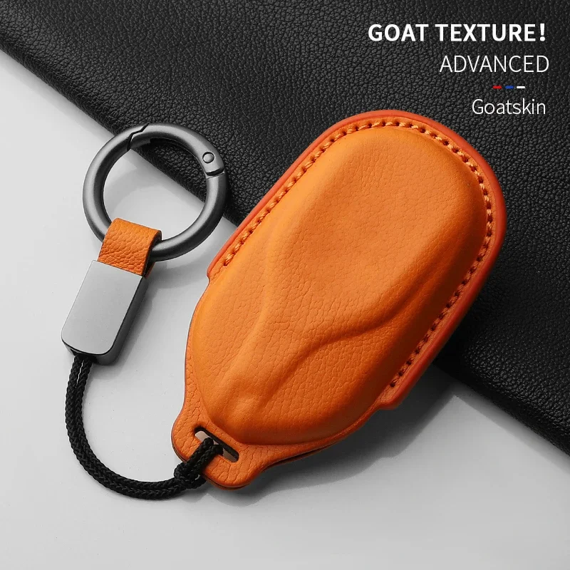 Goatskin Car Key Case Cover For Maserati Ghibli Levante Quattroporte 2014-2023 GT Granturism GranCabrio