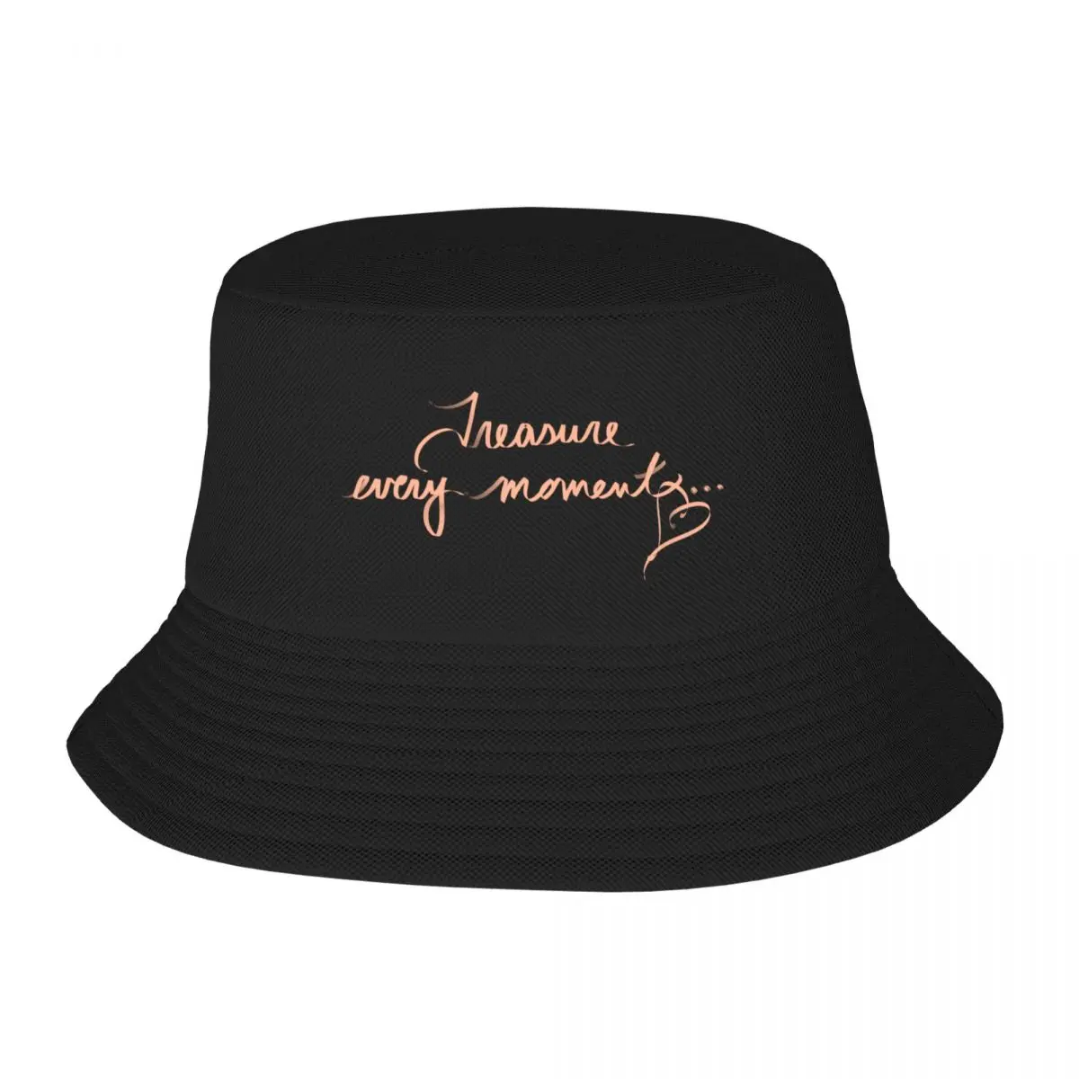 Treasure Every Moment (peach ribbon - uterine/endometrial cancer awareness) Bucket Hat Luxury Man Hat Mens Hats Women's