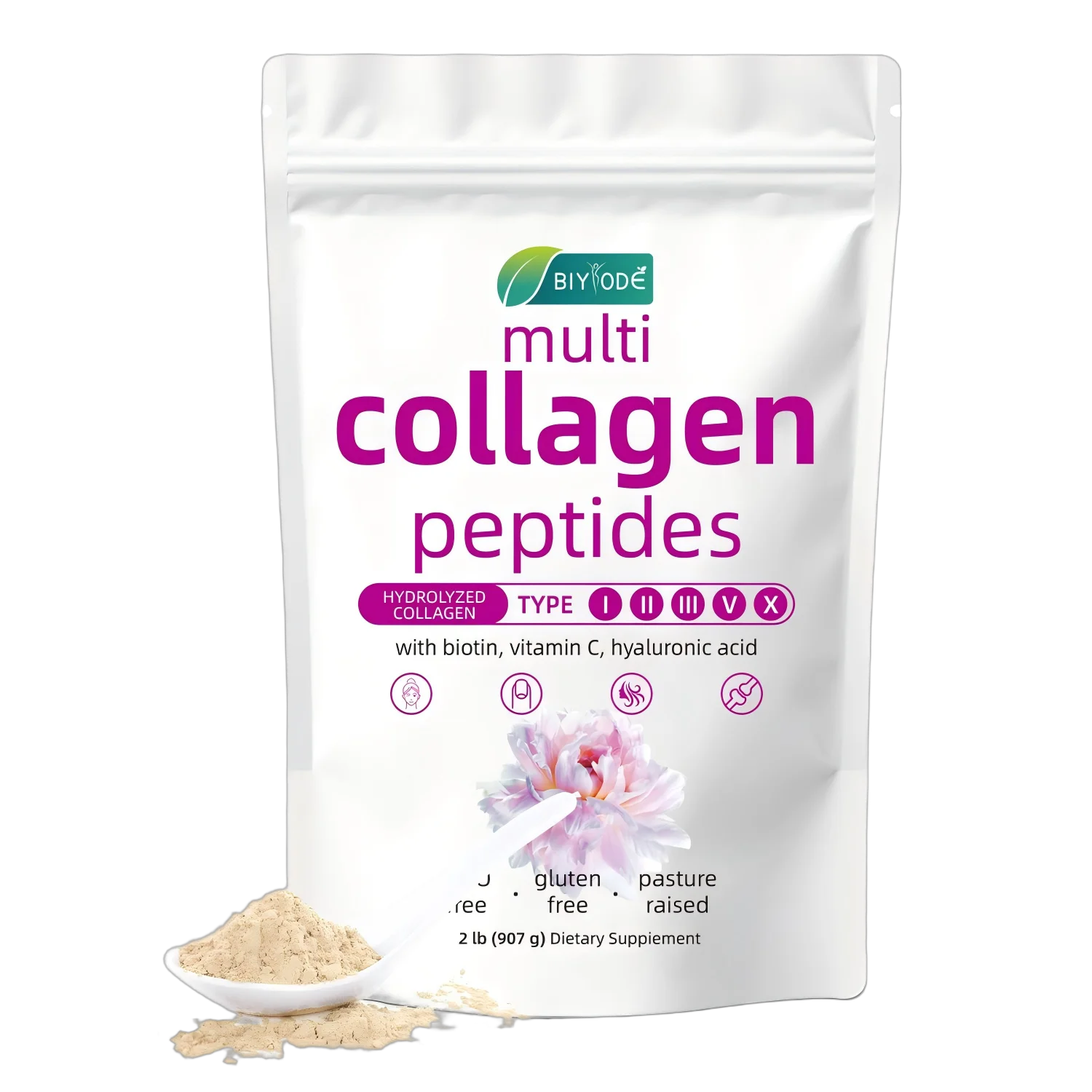 

【BIYODE】Collagen Powder Supplement for Beauty & Health - Skin Hair Nails Strength