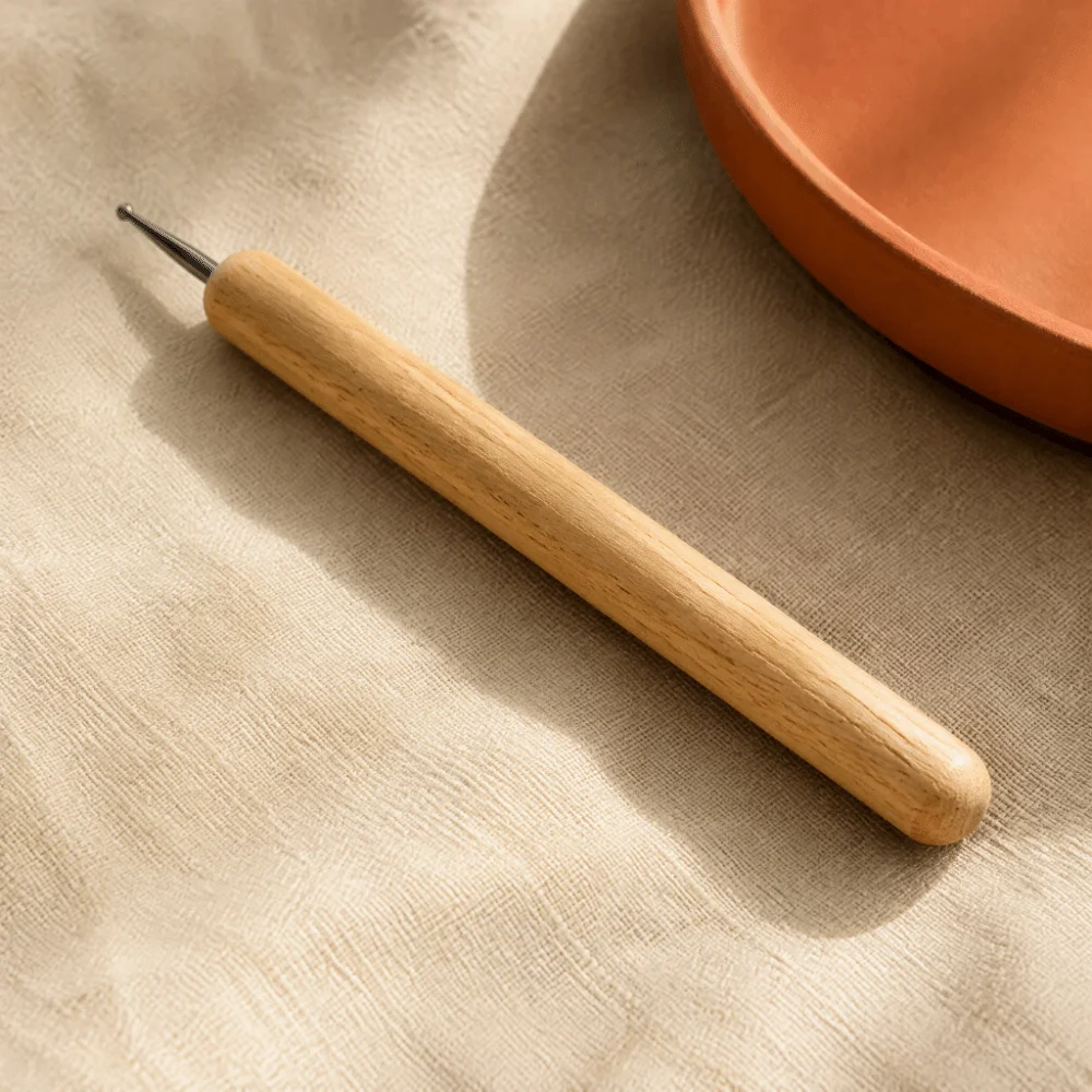 Wooden Handle Wire Rounder Tool Stainless Steel Polishing Tip Wire Deburring Tool Fine Finish Steel Cup Bur Wire Smoother Kit