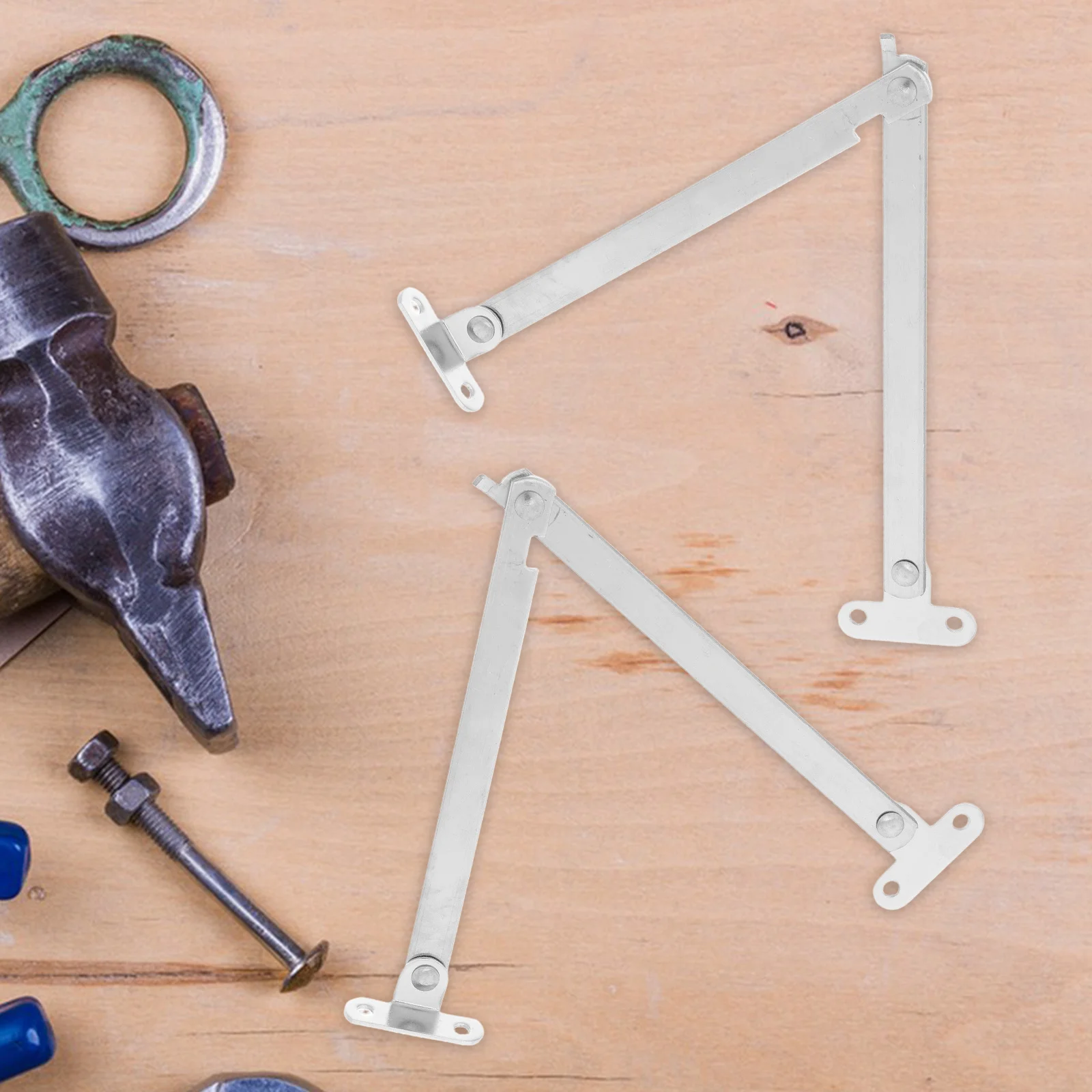 

2pcs Stainless Steel Folding Hinge For Cabinet Door Display Rack Portable Tie Rod Hardware Durable Easy Install Home Office