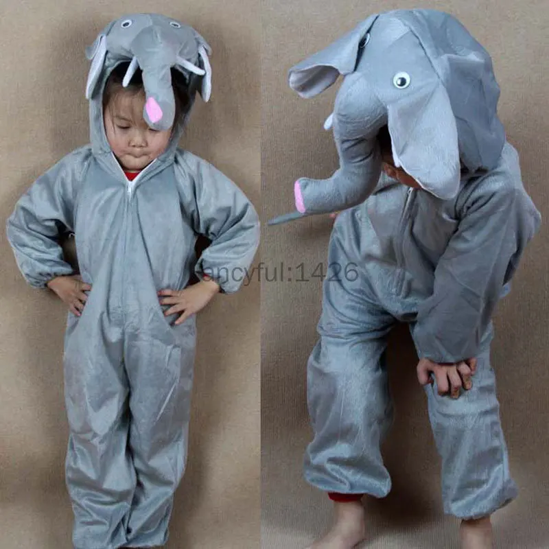 

Cosplay Cartoon Animals Costumes for Children Kids Girls Boys Performance Jumpsuit Elephant Children's Day Halloween Costume New