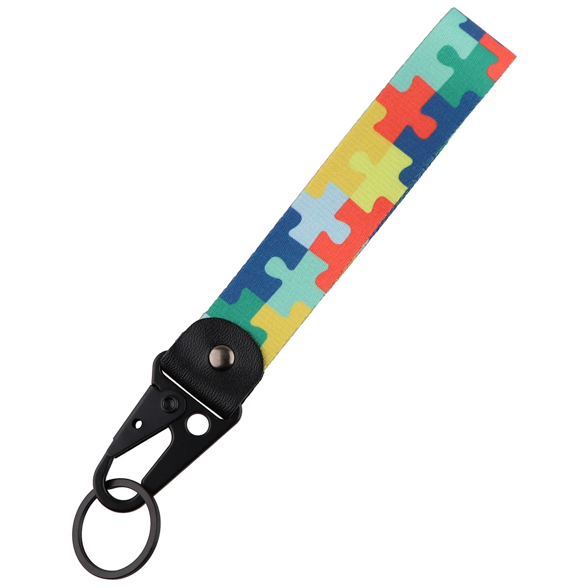 Autism Awareness Puzzle Mobile Phone Lanyard Short Wrist Rope Pink Ribbon Keychain Chain Rope Doctor Nurse Accessories