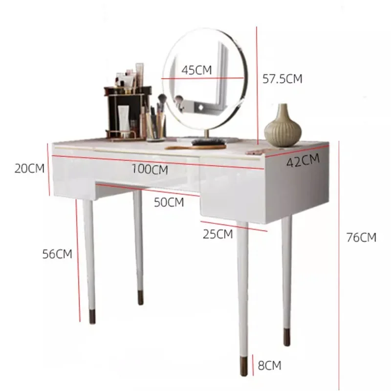 Tocador De Maquillaje moderno, mueble De lujo único, nórdico, italiano, con espejo De almacenamiento, sencillo, para el hogar