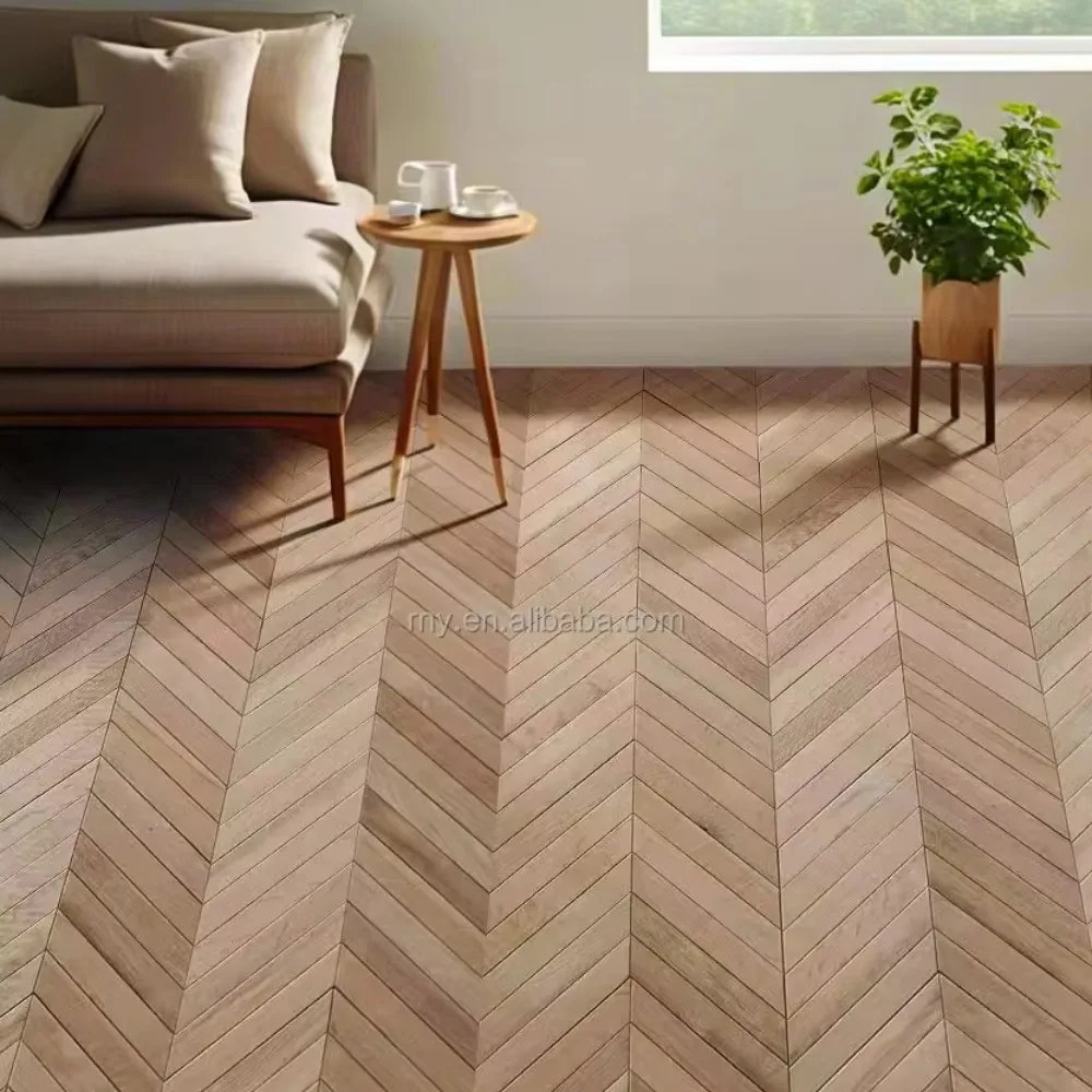 Customized version solid white oak fishbone floor, dual-purpose floor and wall panel