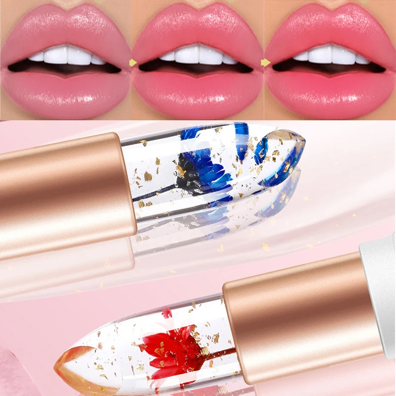 Magic Lipstick Flower Color Changing Long Lasting Lipstick Waterproof Red Lip Stick Lip Plumper Kawaii Makeup Girl Cute Cosmetic