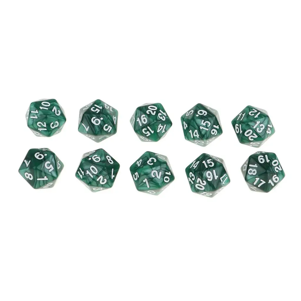 Pack of 10 Role Playing Games Twenty Sided D20(1-20) Dice