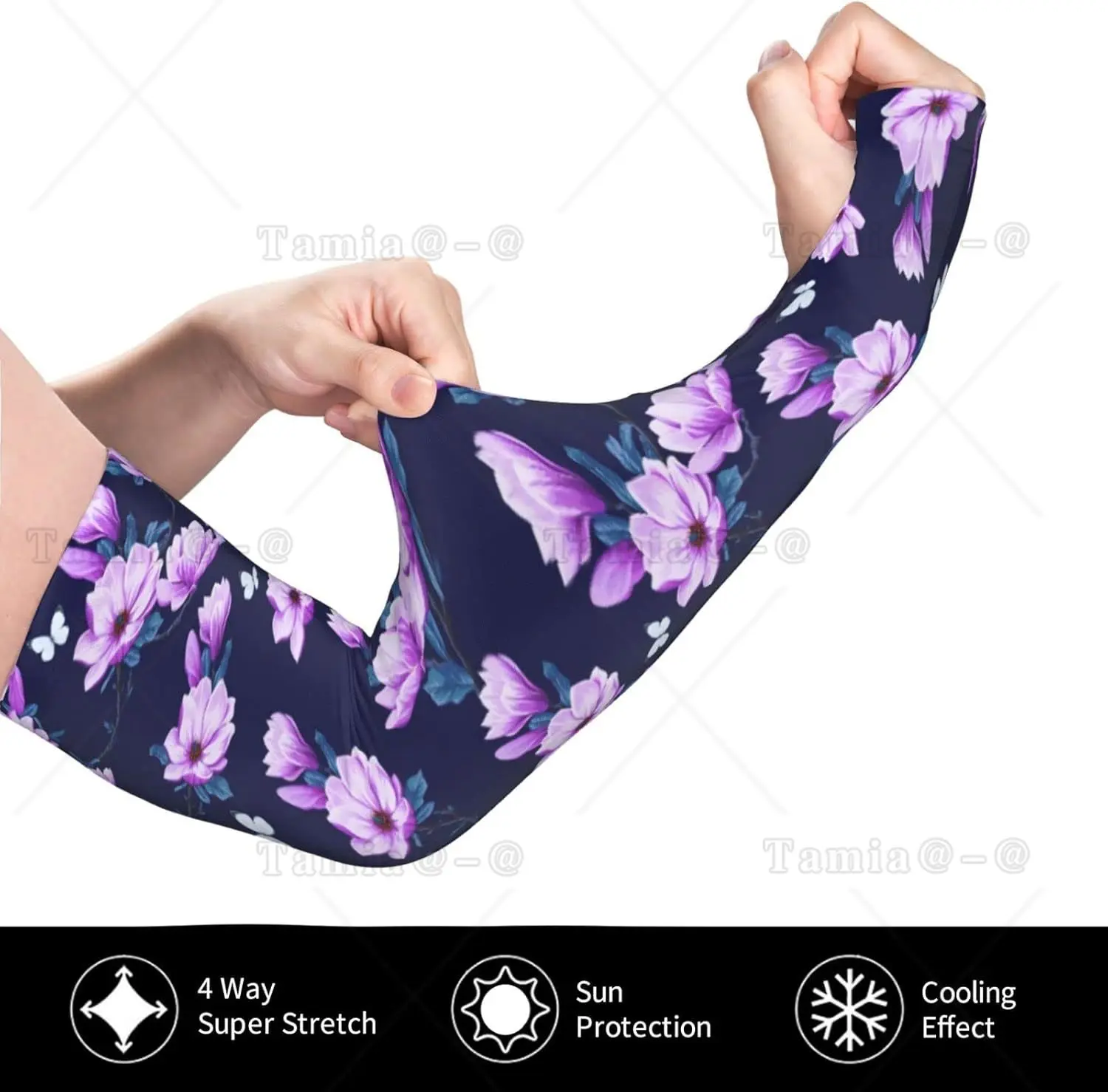Cherry Blossoms Flower Pattern Unisex Protection Sleeves Arm Sports Cooling Sleeves Arm Covers For Men Women