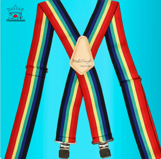 Clown Rainbow Striped Strap Performance Anti slip Elastic Fixed Cross Strap