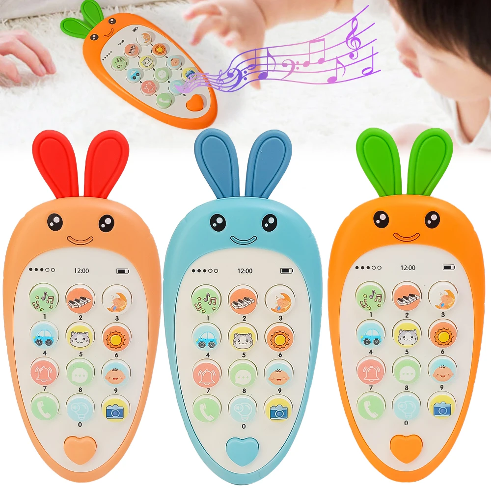 

Baby Telephone Educational Toys Simulation Music Telephone Sleeping Comfort Toys Can Bite Early Childhood Education Toy Gifts