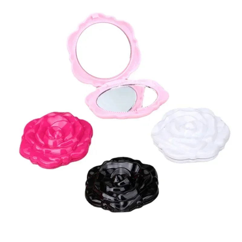 Mini Miroir Portable Rétro à Motif de Fleur de Rose, Petite Poche de Maquillage, Double Face, Outil de miles Cosmétique Compact, 1 Pièce