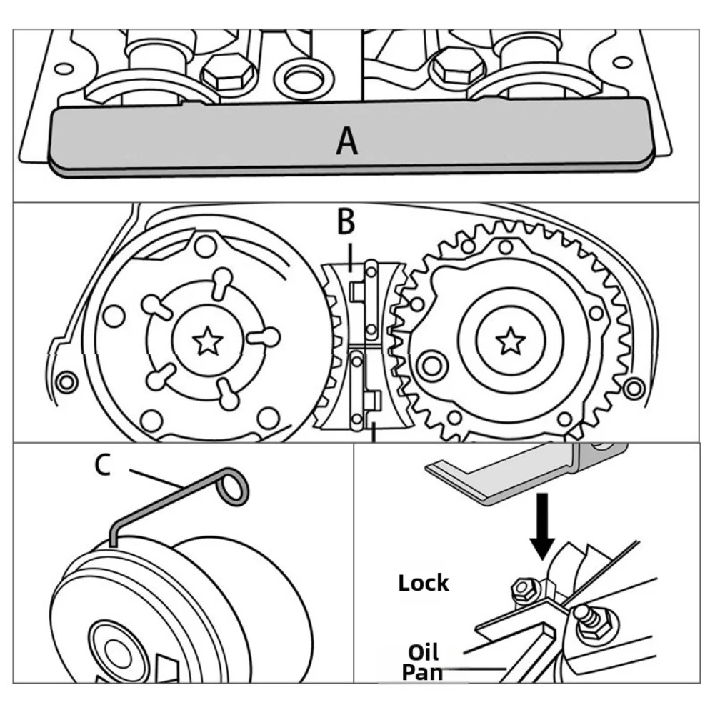 9-Piece Timing Tool Set Designed for Chevrolet For 1.6L and For 1.8L Engines Including Crank Locking Tool Cam Holding Bar