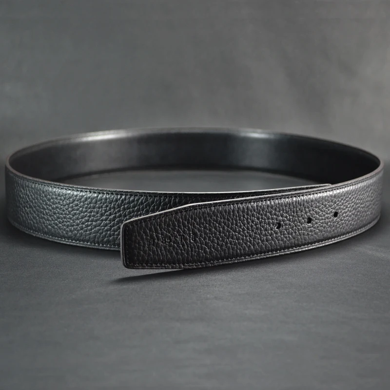 Echt lederen riem Gladde blauwe tailleriem Toplaag koeienhuid Geen haarriemstrips 3,8 3,2 cm ex All-Match Sle