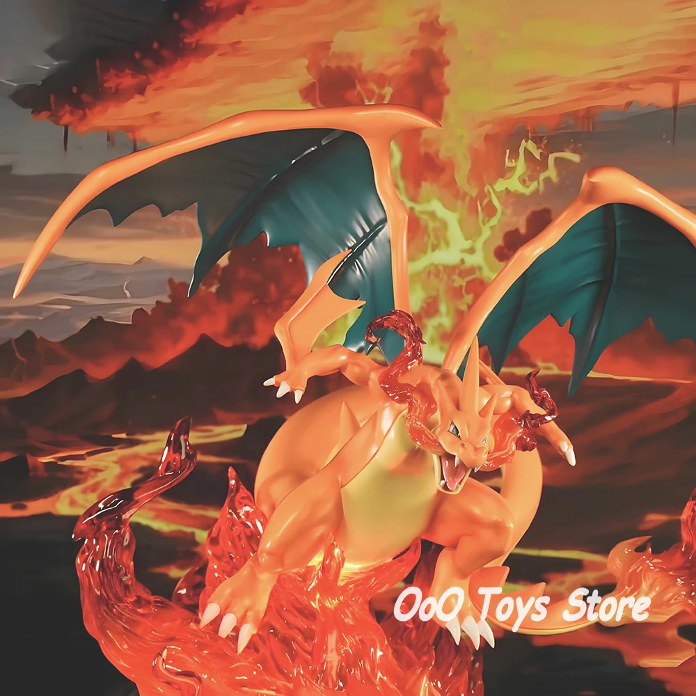 18 cm/7,08 in Anime Pokemen Figur Mega Charizard Action-figuren Pvc Statue Desktop Ornamen Sammlung Modell Spielzeug Geschenke