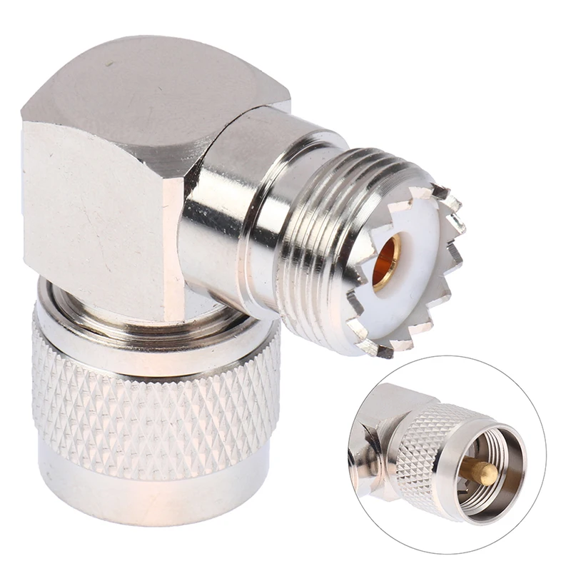 UHF Male PL-259 PL259 to UHF Female SO-239 SO239 Angle 90 RF Adapter connector