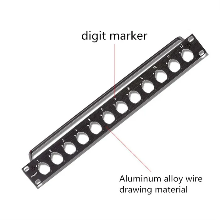 Panel de conexión en rack 8 12 16 canales de vía 1U soporte de caja de vuelo para conector XLR macho hembra Cable de Audio Speakon paneles de estante perforados