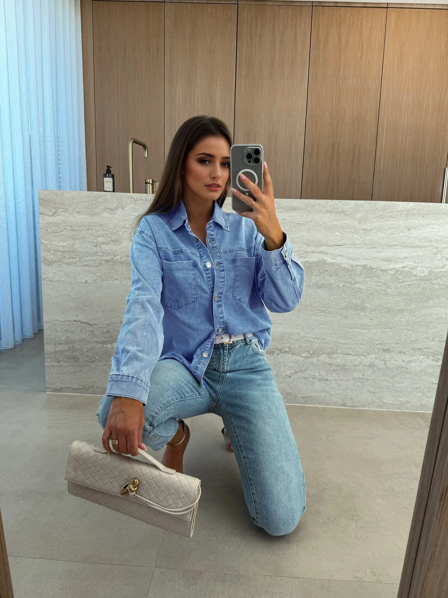 デニムシャツトップス レディース ヴィンテージ ウォッシュドブラウス シングルブレスト Y2K ターンダウンカラー ブラウス オーバーシャツ ストリートウェア 2025 秋