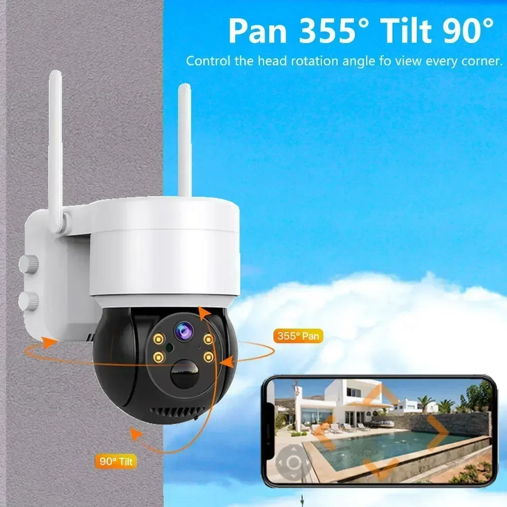 5MP Wireless Outdoor Video 2K WiFi Solar Camera Surveillance Home Security Protection Battery Long Standby Mini ICsee AI Human