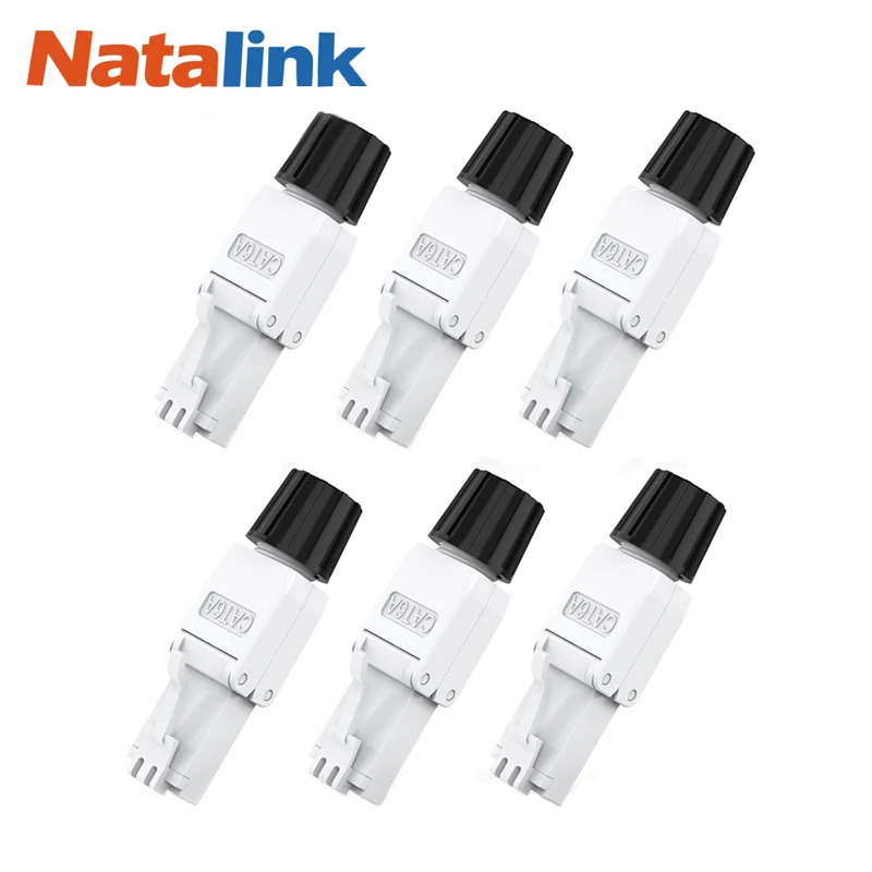 Natalink Cat8 Cat7 Cat6A RJ45 Connector Toolless Shielded Ethernet Termination Plug for Solid Bulk STP ToolFree Ethernet Cable