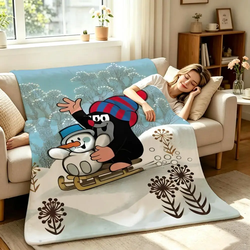 

Cartoon T-The L-Little M-Mole Throw Soft Warm Flannel Throw Blanket, Multi-use for Sofa Bed Office Nap
