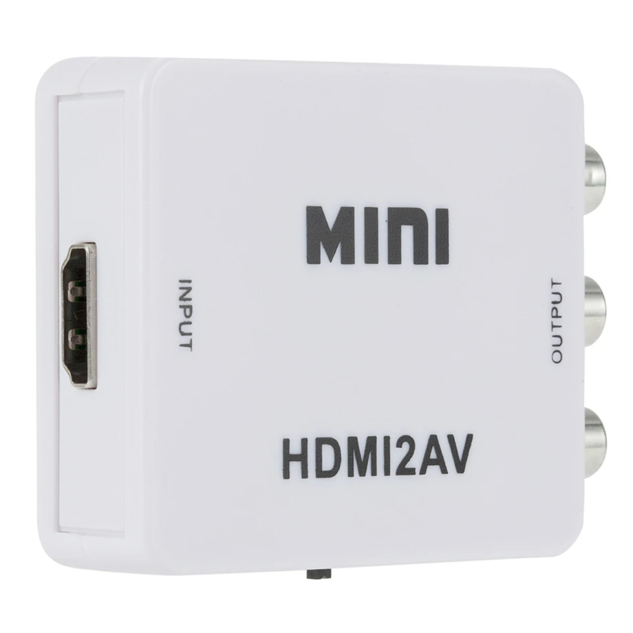 Adaptador de HDMI 1080P a AV Scaler, caja convertidora compuesta de vídeo, RCA AV a HDMI, compatible con CVSB L/R