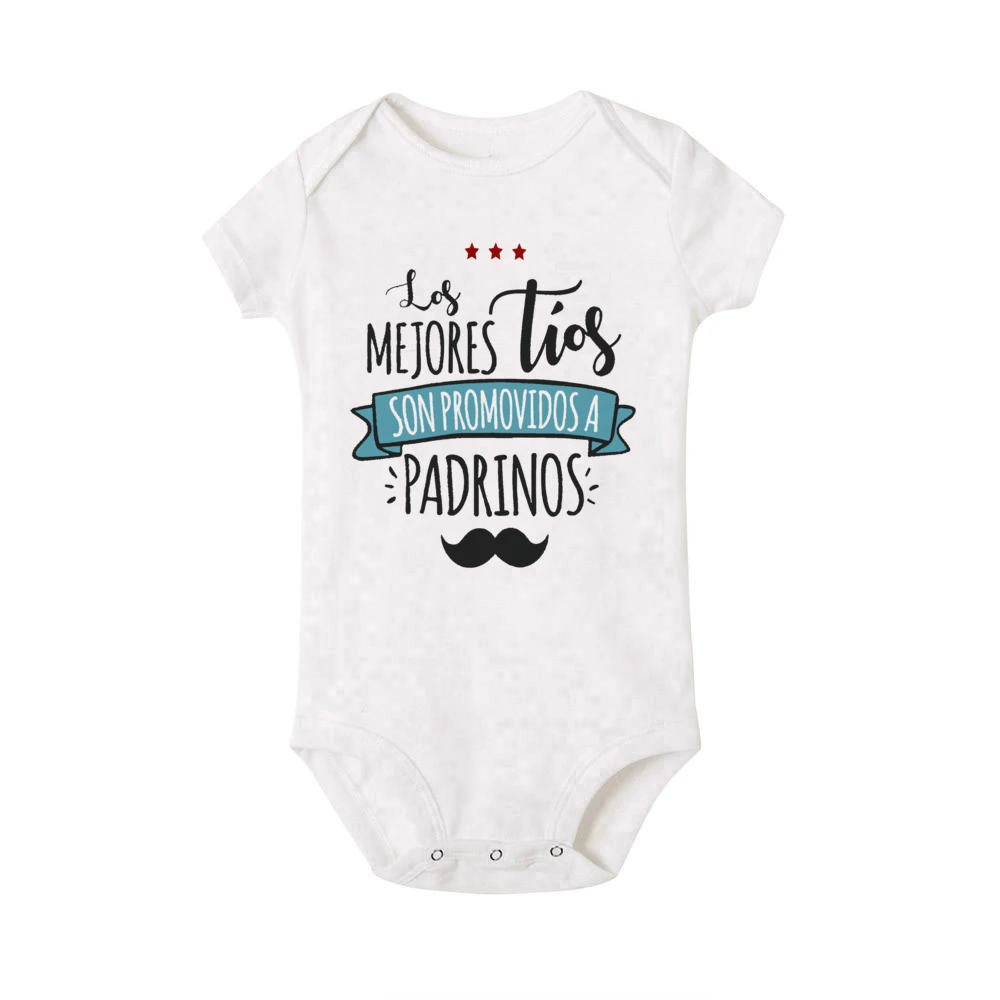 Best Godmother & Godfather In The World Printed Baby Bodysuit Newborn Clothes Summer Infant Jumpsuit Boy Girl Toddler Outfits