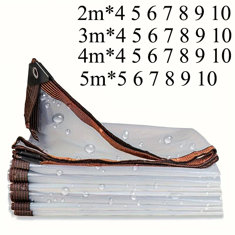 Large Transparent Tarp 2*3m 4 5 6 7 8 9 10 m 5m Customized Waterproof Clear Tarpaulin Rainproof Cover Garden Plant Tent Camping