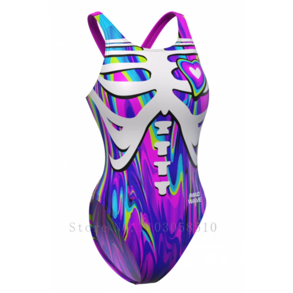 mad wave Backless Bodysuit Women Bathing Training Fitness Beach S curve beauty one-piece swimsuit Swimming Suit Fitness swim