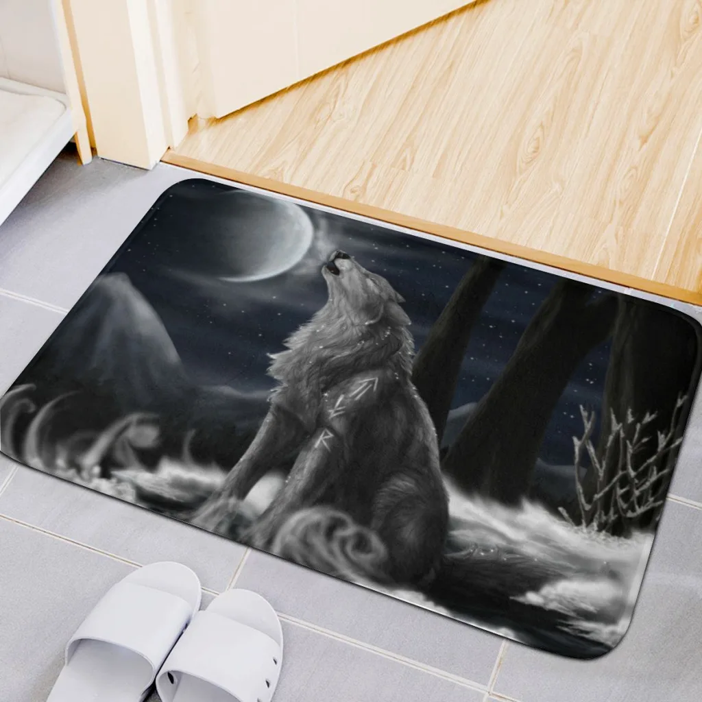 

Home Carpet Rug Bathroom Animal Wolf Mat Retro Multiple Choice Living Room Kitchen Non-Slip Alfombra