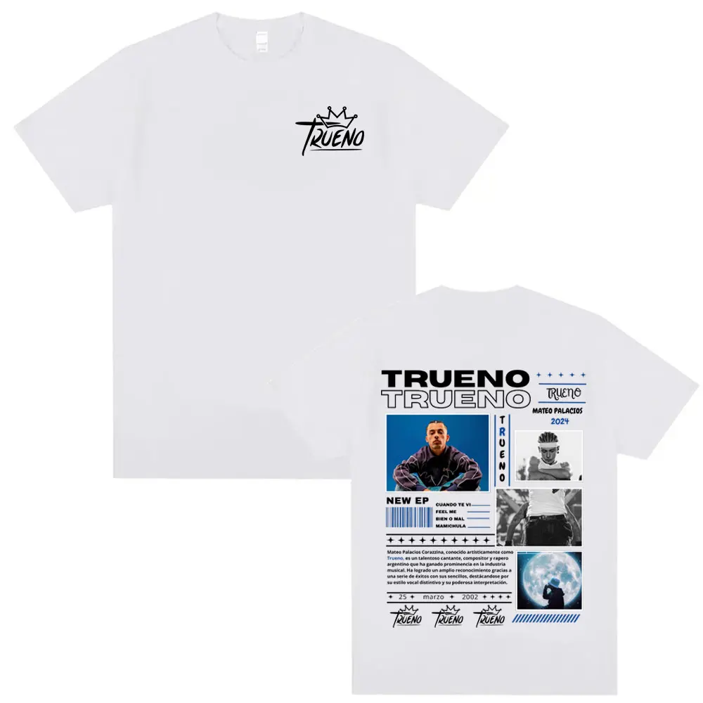 Rapper Trueno Album Graphic Tshrits Men Women Hip Hop Stye Y2k Gothic Tshirt Funny Oversized Fashion Tee Shrit Fans Gift Summer