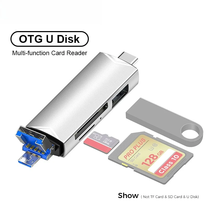 OTG Type C 6 in 1 Micro TF Card Reader Type C for USB Adapter OTG USB 3.0 Card TF Flash Drive USB Multifunctional Card Reader
