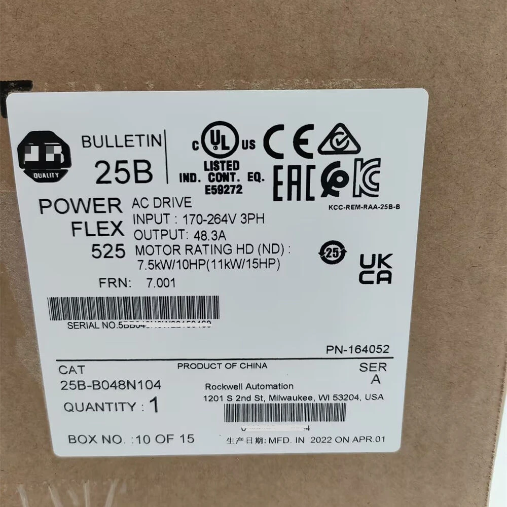 

25B-B048N104 Привод переменного тока Powerflex 25BB048N104 7,5 кВт 10 л.с. Новый заводской герметичный