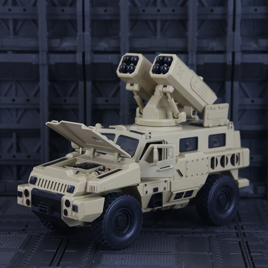 Simulación de coche blindado, modelo de aleación, colección de adornos de coche, amortiguador acústico-óptico, coche de juguete para niño