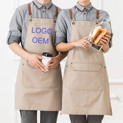 OEM Professional Grade Chef Apron for Kitchen BBQ & Grill Canvas Apron With Pocket Cooking Kitchen Aprons for Women Men Kitchen
