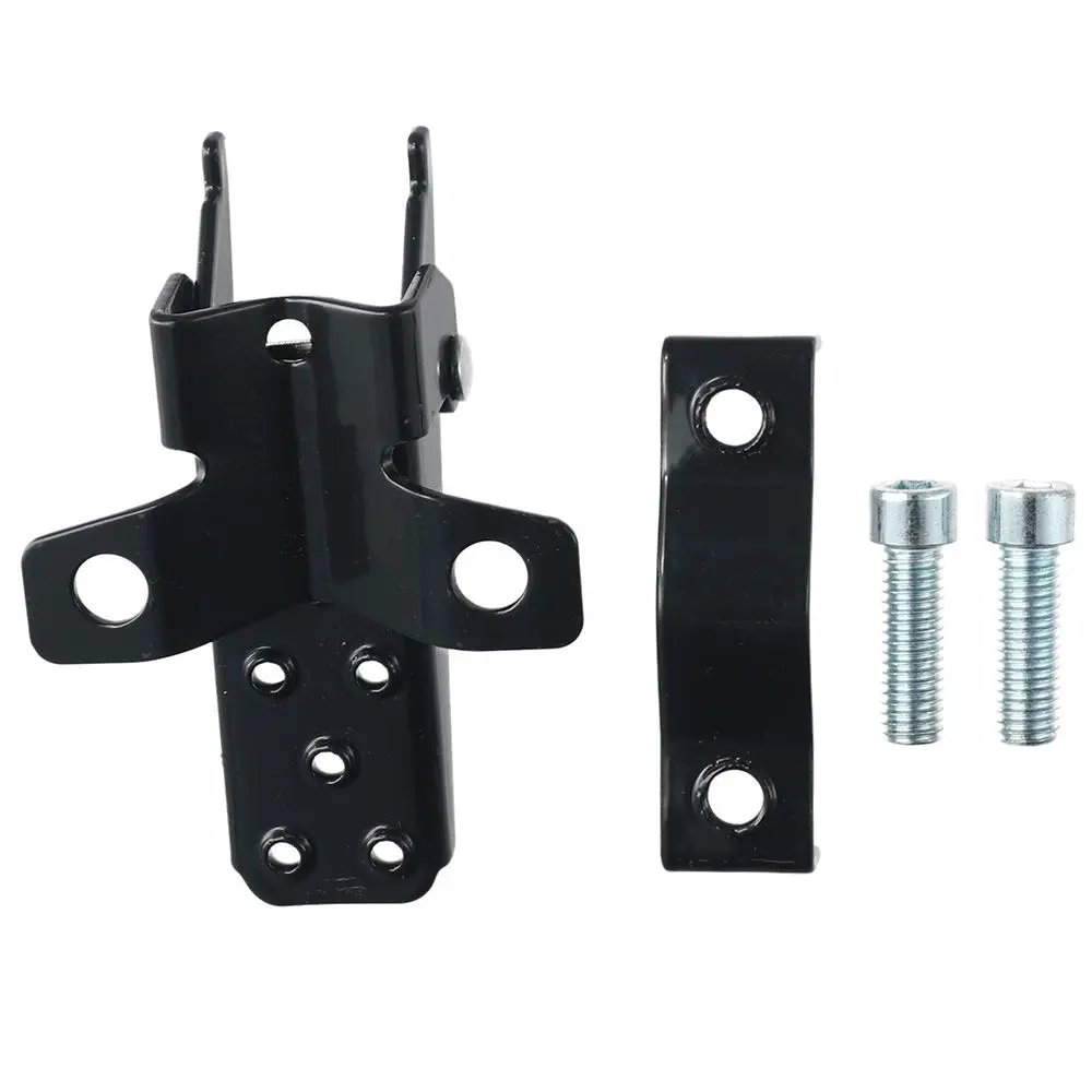 A Pair Universal Universal Foot Pegs Black Frame Clamp-On Type Folding Foot Pegs Metal Foldable Pedal Fit for Most ATVs, UTVs